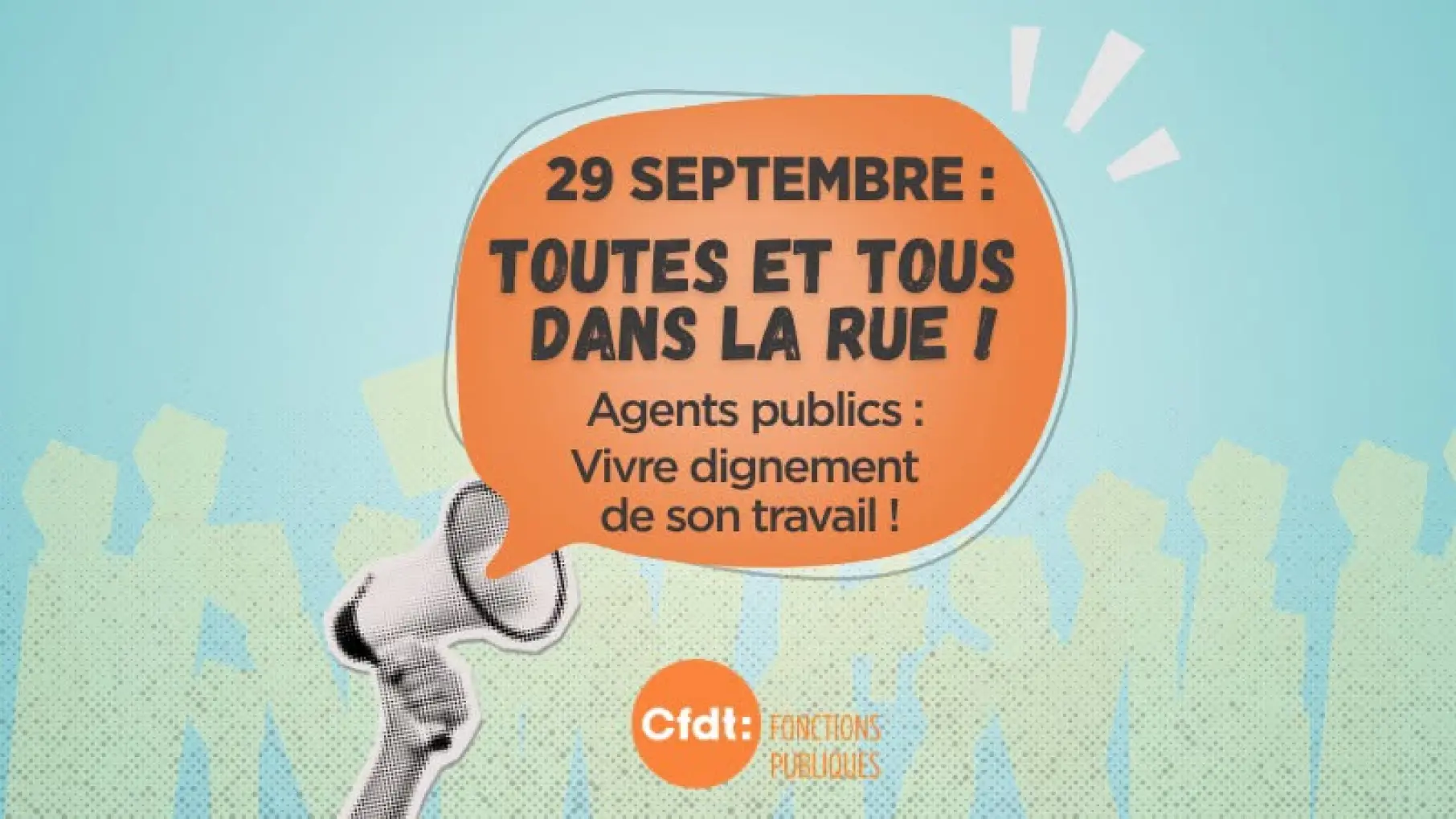 Visuel « 29 septembre, dans la rue » pour la rémunération des agents publics
